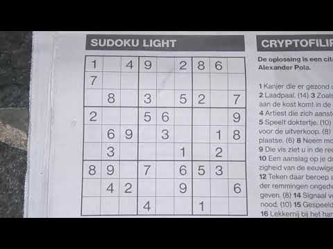 Cool these 2 Sudokus! (#1761) Light Sudoku. 10-16-2020 part 1 of 2