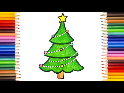 Christmas Drawing Easy || How to draw Christmas tree for kids | Jojee Kids Drawing