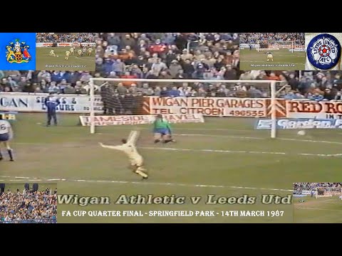 WIGAN ATHLETIC FC V LEEDS UNITED FC – FA CUP QUARTER FINAL – 14TH MARCH 1987 –SPRINGFIELD PARK–WIGAN