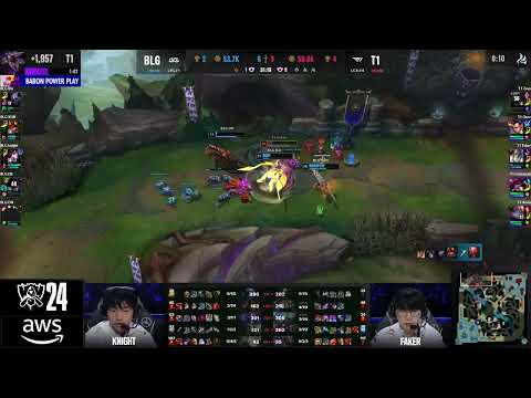 [Worlds] Faker Wins Last Teamfight Of The Game (Finals T1 vs BLG Game 5 2024)