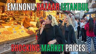 Eminonu Bazaar Istanbul Turkey 2025 | Shocking Market Prices, Street F