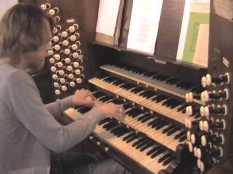 Jason Pegg plays the church organ