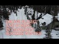 Drone capturing posing practice in Panaroma, Canadian Rockies winter time, Candian Bodybuilder