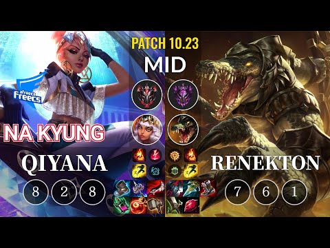 AF Na Kyung Qiyana vs Renekton Mid - KR Patch 10.23