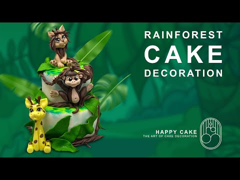How to make a Rainforest Cake | Fondant Decoration | Happycake 2020