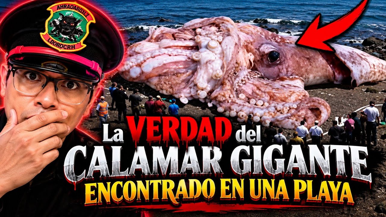 La VERDAD del CALAMAR GIGANTE Encontrado en una Playa 🦑 ¿Qué Era Realmente?