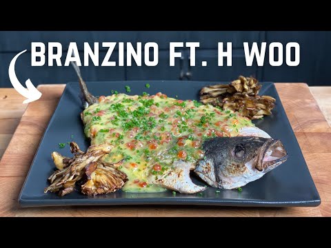 Grilled Branzino with Salmon Egg Beurre Blanc @hwoo.lee