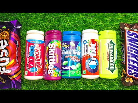 Fuse vs Boomer vs Skittles vs Orbit vs DOUBLEMINT vs SNICKERS satisfying unpacking #youtube #viral