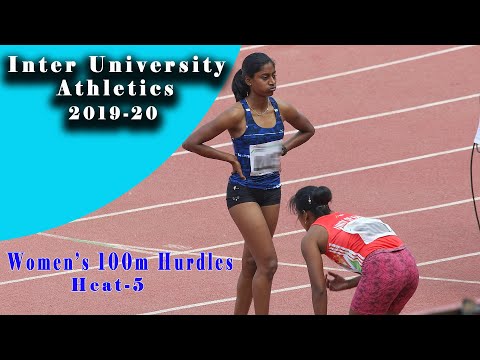 100m Hurdles Women Heat 5 || Nandhini Wins || Inter-University Athletics Meet 2019-20