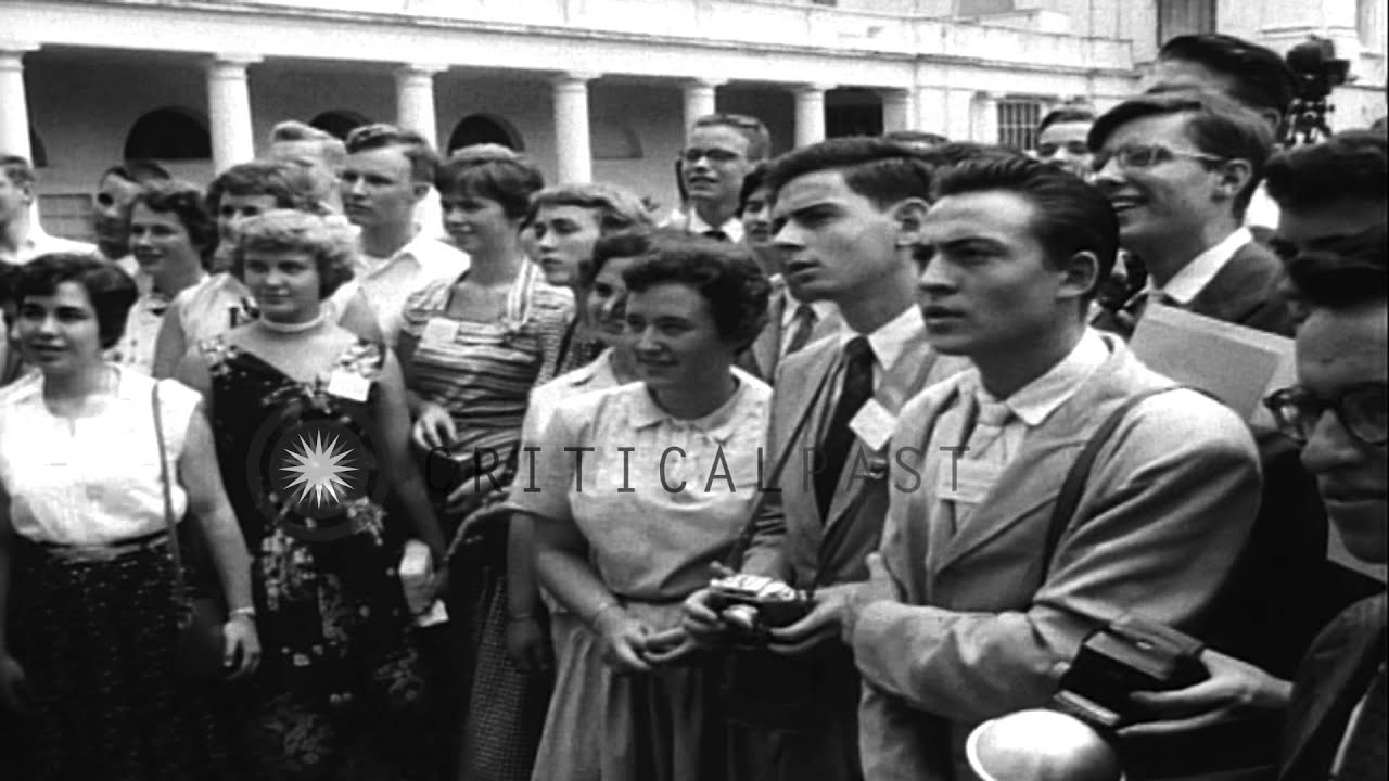 President Dwight D Eisenhower addresses foreign students at the White House in Wa...HD Stock Footage