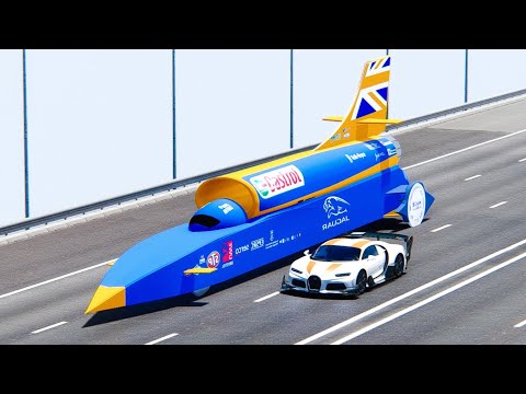 Bugatti Chiron GTR Concept vs SSC Bloodhound at Drag Race 20 KM