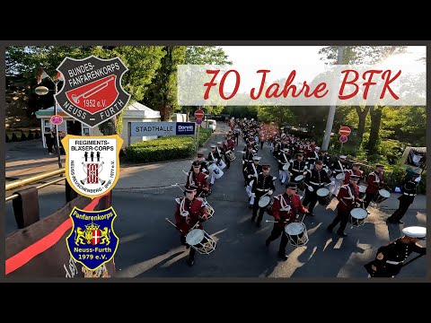 Kompletter Aufmarsch zum Geburtstagskonzert des Bundesfanfarenkorps Neuss Furth 1952 e.V.