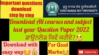 gndu question papers download free| gndu exam news today|guru nanak dev university Amritsar