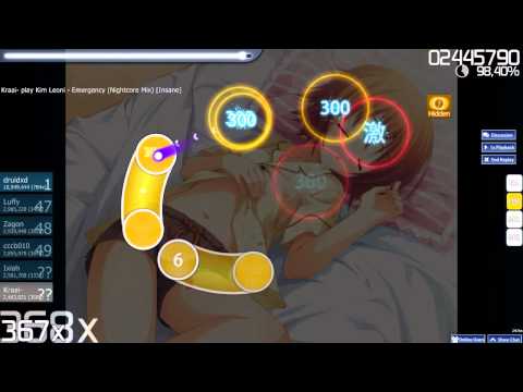 Osu! - Kim Leoni - Emergency (Nightcore Mix) [Insane + HD] FC Perfect Kraai-