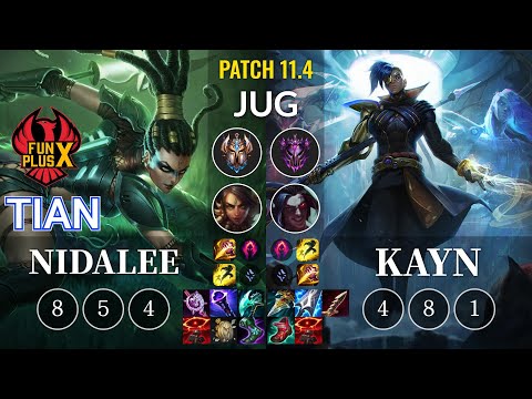 FPX Tian Nidalee vs Kayn Jungle - KR Patch 11.4