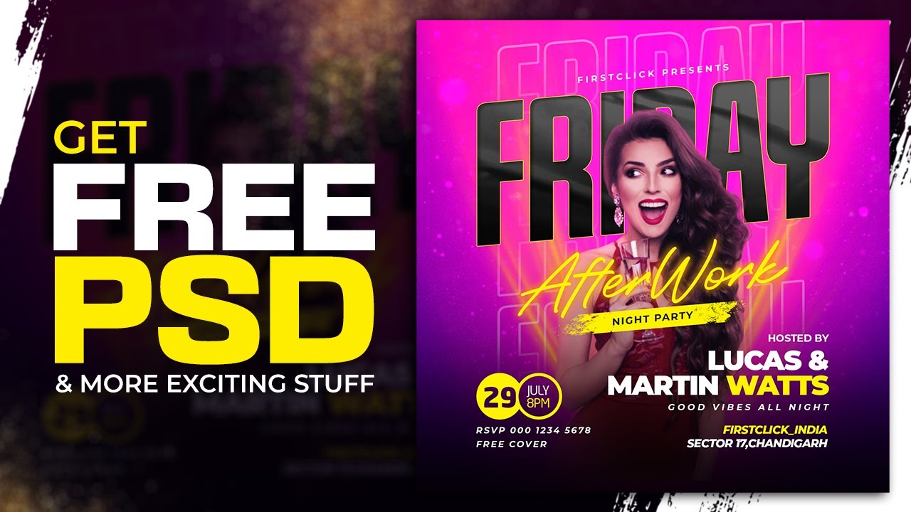 FREE PSD DJ NIGHT FLYER | SOCIAL MEDIA | POST - (FREE PSD) | BY Firstclick