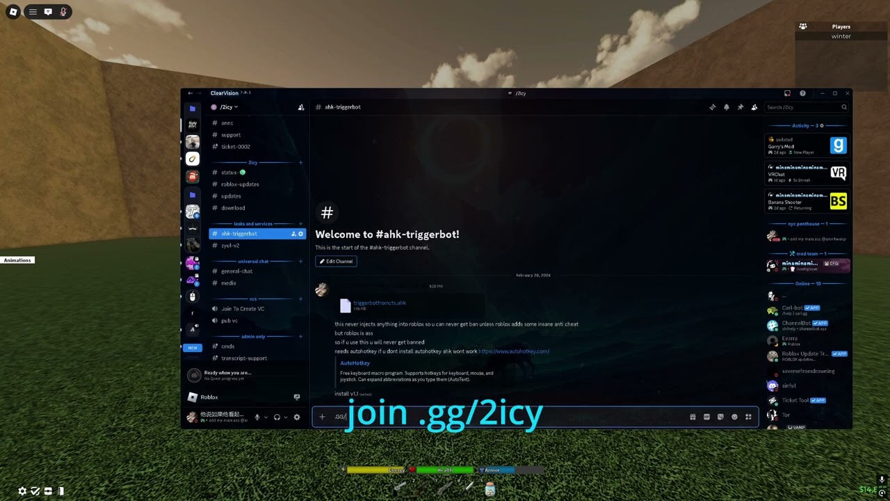 LEAKING THE BEST *FREE* triggerbot ahk dahood.. .gg/2icy