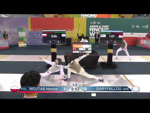 2022 237 T32 05 F F Individual Dubai UAE WCH YELLOW GARYFALLOU GRE vs WOJTAS POL