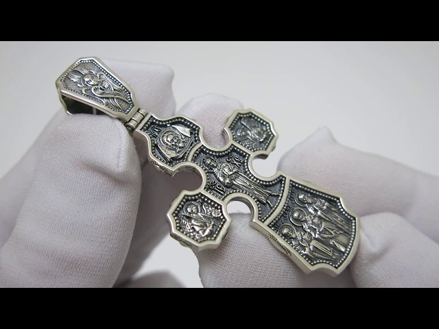 Чоловічий православний срібний хрестик 3100766 Відео огляд