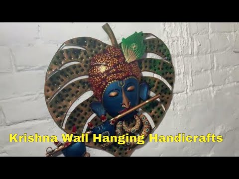 Trendy Handicraft Krishna Wall Hanging On Leaf For Wall Decor/Interior Decor