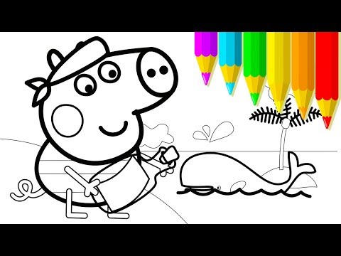 Coloring Pages Peppa Pig to Learn Colors | Learn To Color | For Childrens Toddlers