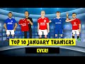 ✍️Top 10 January Transfers EVER!✍️ (Feat Van Dijk Mahrez Vidic Bruno and More)