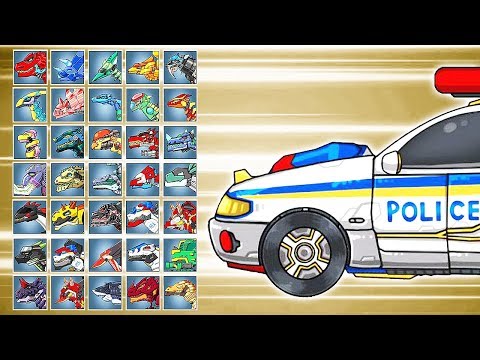 Dino Robot Battle Arena: T-Rex Cops Car (Assembly + Fights) | Eftsei Gaming