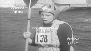 Womens Kayak Slalom Championship (K1) in the city of Augsburg 1974