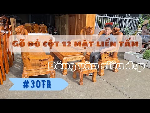 CHI TIẾT BỘ SALON GÕ ĐỎ 100%