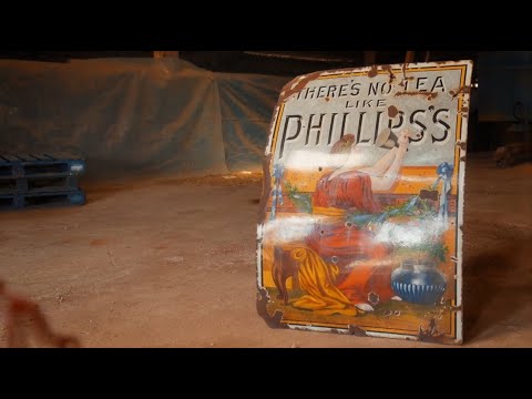 19th Century Phillips Tea Enamel Sign - Salvage Hunters 1713