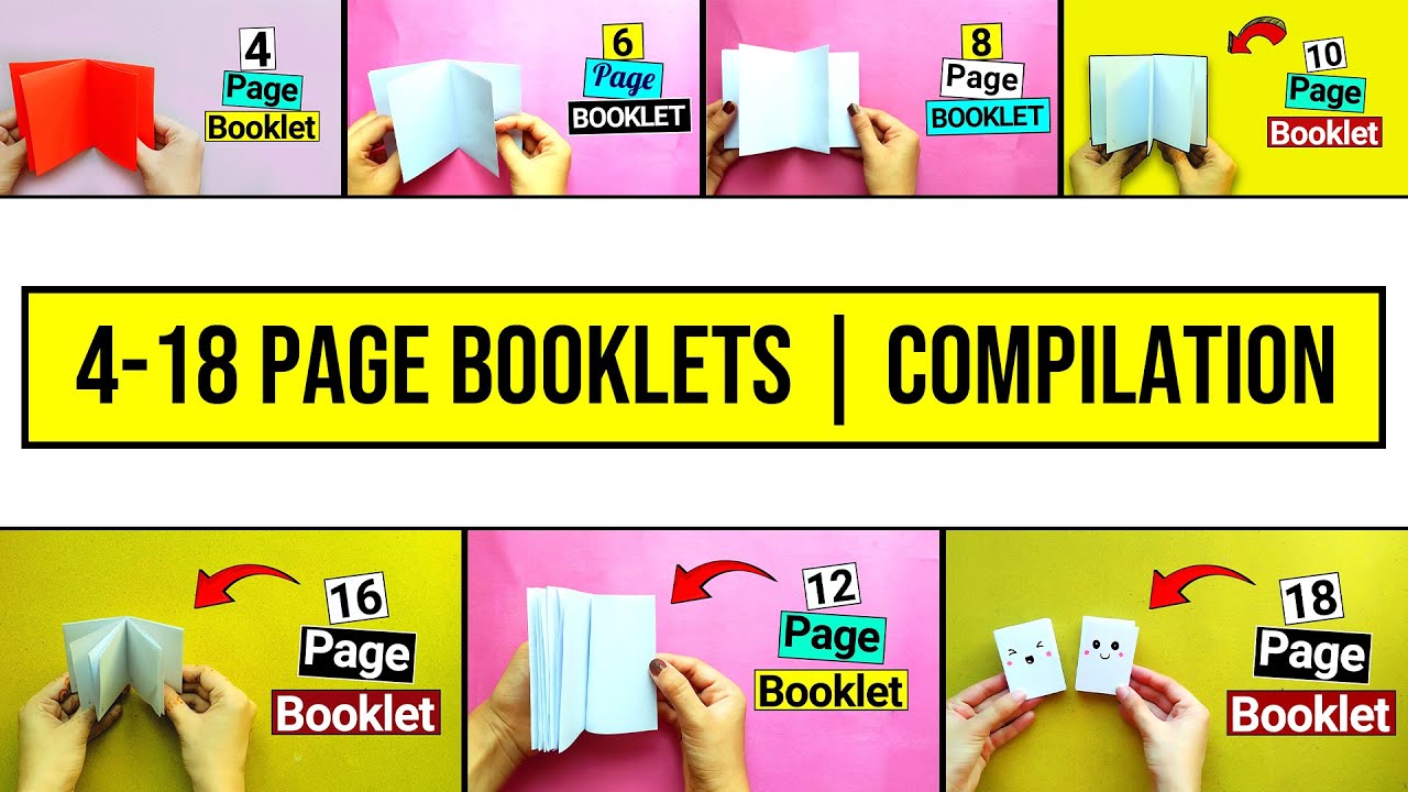 How to Make DIY Multi-Page Booklets from a Single Sheet | No Glue Required! (4-18 Pages)