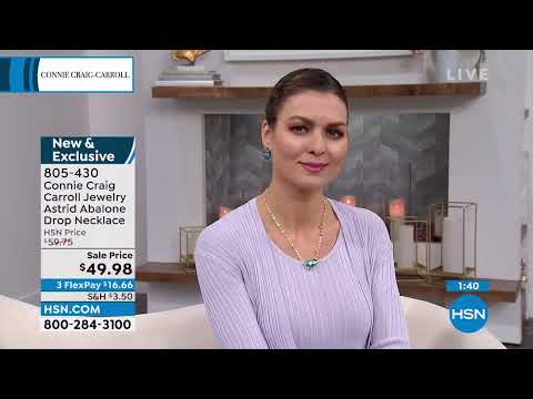 Connie Craig Carroll Jewelry Astrid 19" Abalone Drop Nec...