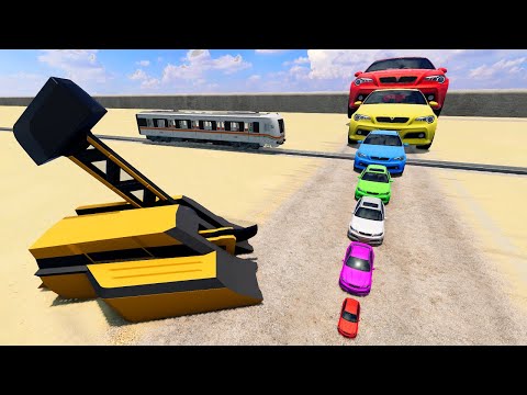 Cars vs Battle Bot with Portal Trap - BeamNG.Drive #68