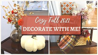 Fall 2021 Decorate with Me | How to Decorate a Small Entryway | Small Cozy Fall Entryway