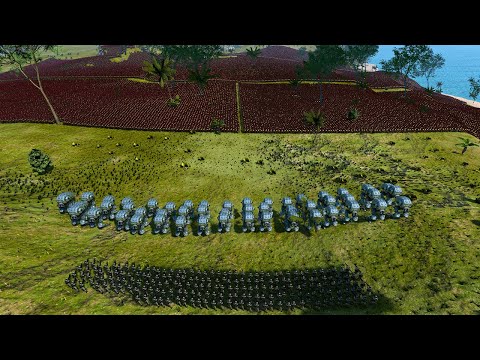 Can Mech Walker Help Modern Soldier Defend Small Island - Ultimate Epic Battle Simulator