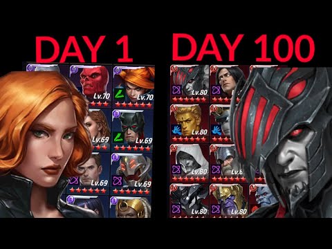Day 1 vs Day 100 F2P Account Progression in Marvel Future Fight - 2025 Edition
