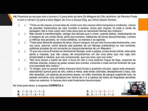 Resolução Vestibular de Inverno ACAFE 2022 - Questão 14: Os Milagres do Cão Jerônimo e Negro