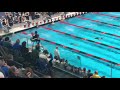 Girls State Championship - Bottom lane, white cap, black suit, butterfly leg of the 200IM relay