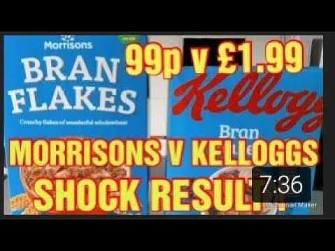 Kelloggs v Morrisons Bran Flakes review & comparison - Suprising result