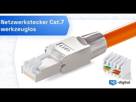 Installation Netzwerkstecker Connector Cat7 Montage-Anleitung Werkzeuglos Übersicht hb-digital 5712