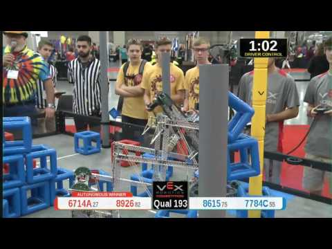 2015 VRC Tech Q193 - 6714A 8926 vs 8615 7784C - 19 to 44 - VEX Worlds 2015 - Technology Division
