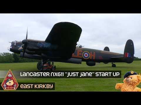 AVRO LANCASTER BOMBER NX611 "JUST JANE" START UP MERLIN ENGINES • LINCOLNSHIRE AHC, EAST KIRKBY