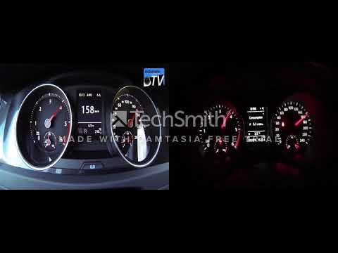 Golf 6 2.0tdi 110hp chiped 180hp vs Golf 7 GTD 184hp stock 0-200kmh