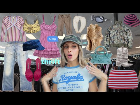 THRIFT WITH ME 🧸ྀི + TRY ON (vintage 00s, chic, sporty, model off duty, + more)