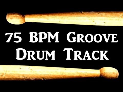 Simple Groove - 75 BPM Drum Track - Rock Drum Beat for Bass Guitar #384