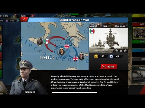 World Conquerer 4 : WWII EUROPE AXIS #5 MEDITERRANEAN WAR TUTORIAL (No Generals)
