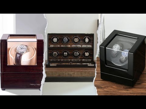 Uten Automatic Watch Winder Box Luxury Wooden Watch Storage Case, Double Watch Winder with Quiet Motor 4 Rotation Mode for Father's Day Gift for Him, Birthday Gift. Red video review thumbnail