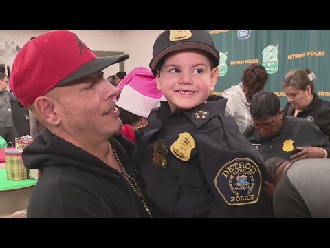 Detroit police throw Christmas party for 4-year-old battling brain cancer