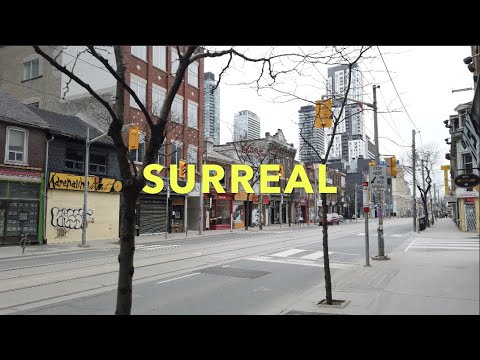 Downtown Toronto Pandemic Walk - A Surreal Silence Falls Upon Normally Bustling Queen & King St W-4K