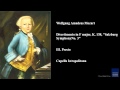 Wolfgang Amadeus Mozart, Divertimento in F major, K. 138, "Salzburg Symphony No. 3", III. Presto